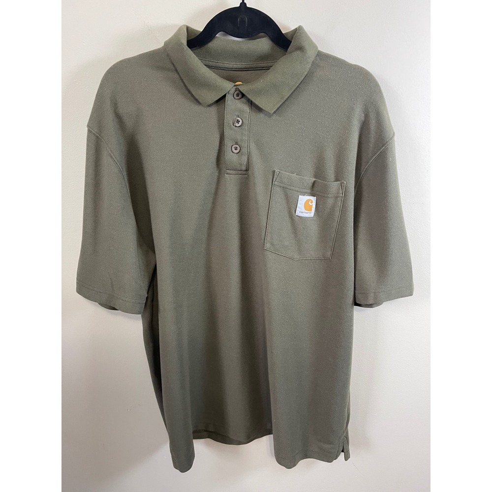 Carhartt Mens K570 MOS Original Fit Work Pocket Polo Shirt Moss Green Large